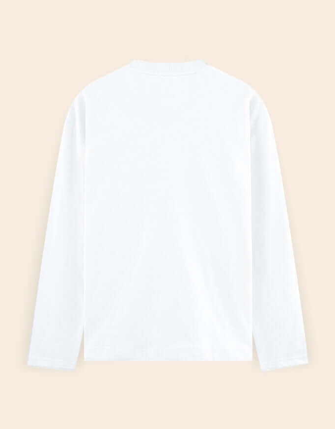 Men's Full Sleeve Cotton T-shirt in white, perfect for casual wear and comfort.