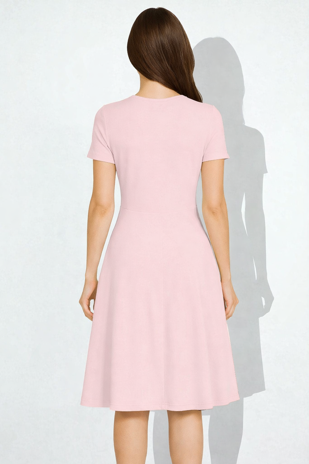 Women's A line Dress (Rose Pink)