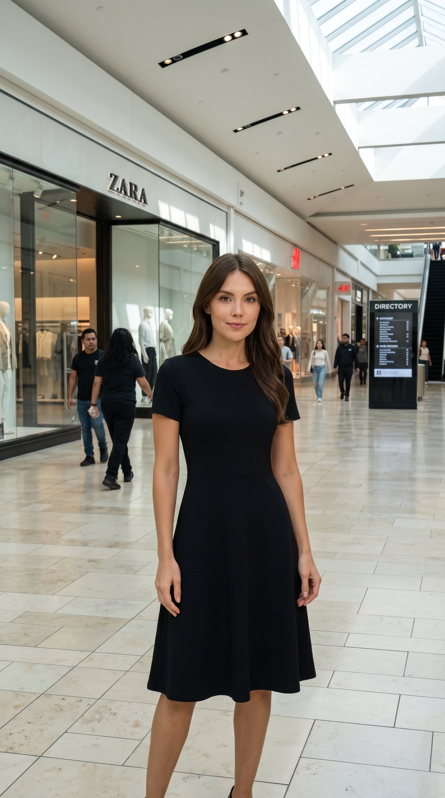 Women's A line Dress (Black)