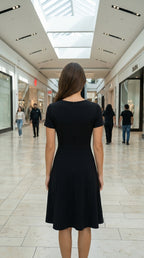 Women's A line Dress (Black)