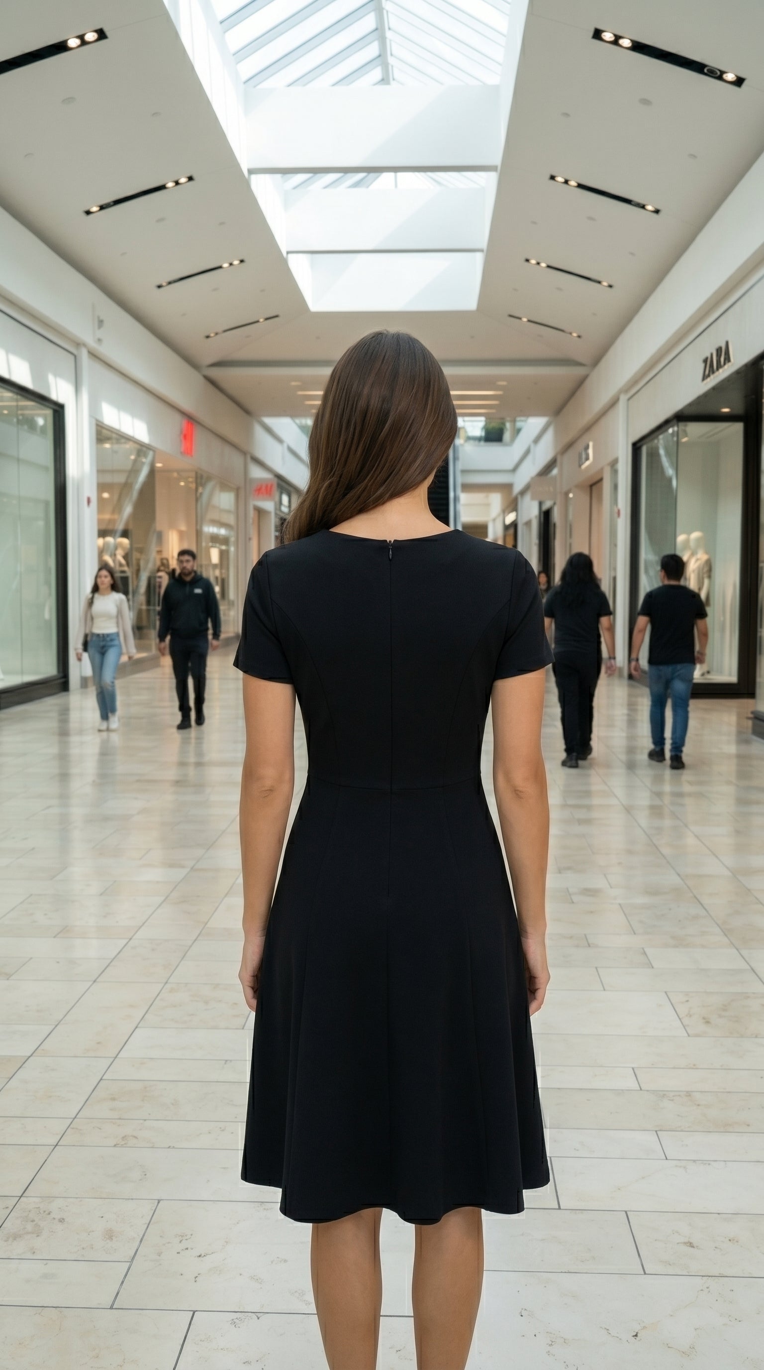 Women's A line Dress (Black)